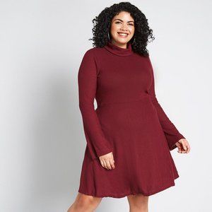 Modcloth Idyllic Arrangement Sweater Dress in Red